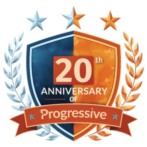 20th anniversary of progressive logo 300x300 1
